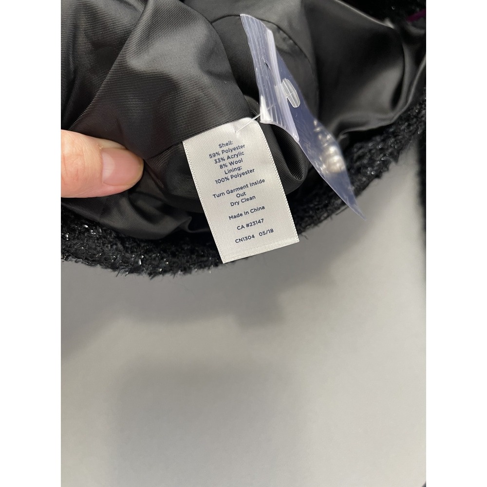 RSVP by Talbots Womens Blazer Jacket 14 Black Tweed Glitter Holiday Cocktail - Picture 5 of 11